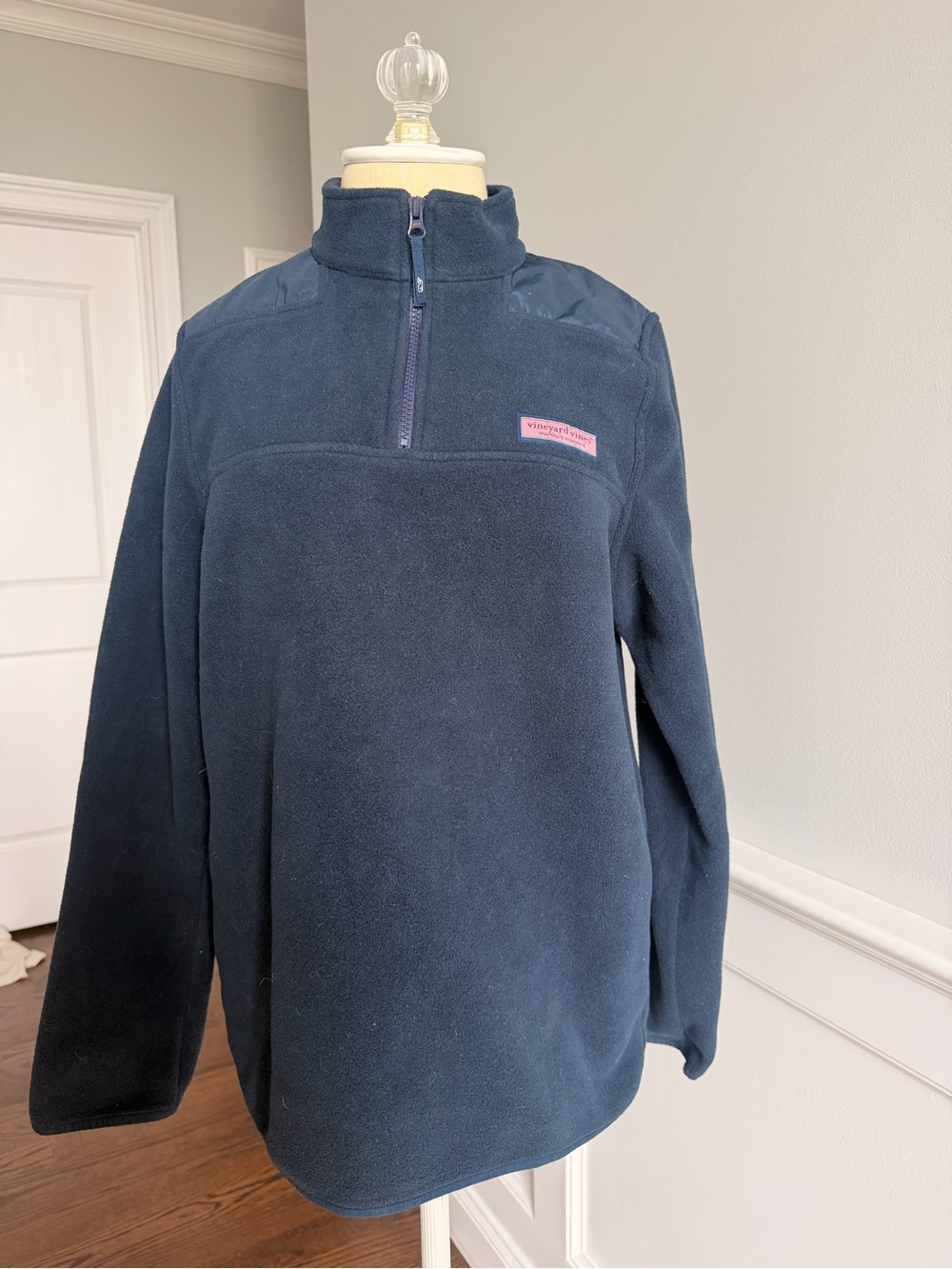 Vineyard Vines Navy Blue Quarter-Zip Fleece Pullover
